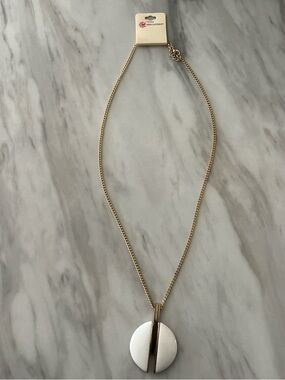 Gold and white necklace